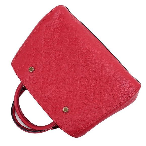 Monogram Emplant Leather Montaigne BB Shoulder Handbag Dahlia Pink Red - Picture 7 of 9